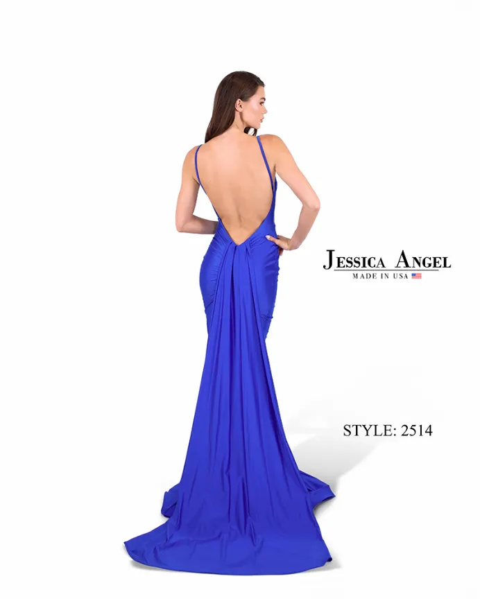 Jessica Angel - 2514 - Flowy Jersey Gown with Open Back