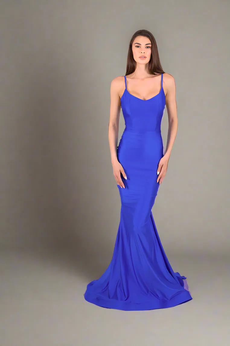 Jessica Angel - 2514 - Flowy Jersey Gown with Open Back