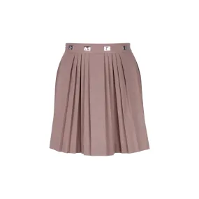 Khaki Small Twist-Lock Pleated Skirt