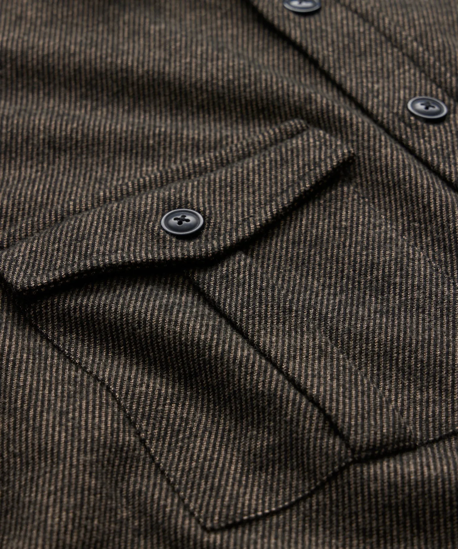 Knit Twill Utility Shirt in Black