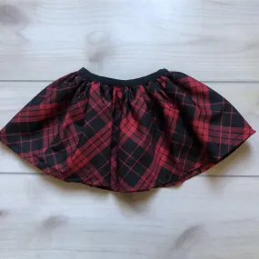 Koala Kids Red Black Plaid Elastic Waist Skirt