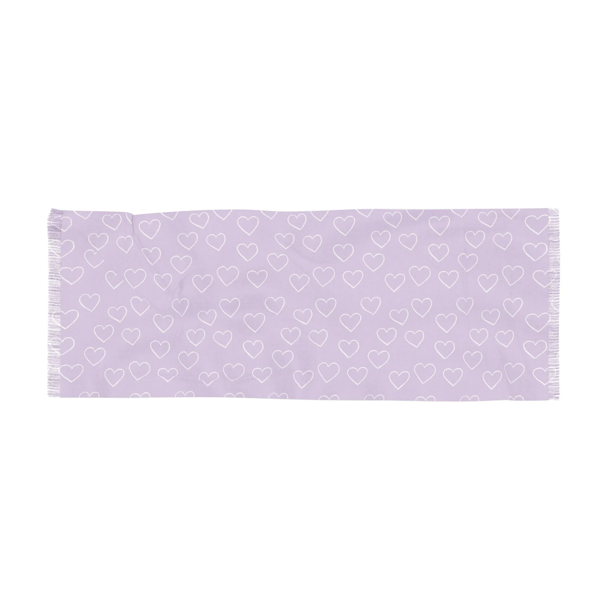 Light Purple Heart Print Scarf - Perfect for Spring and Casual Outings