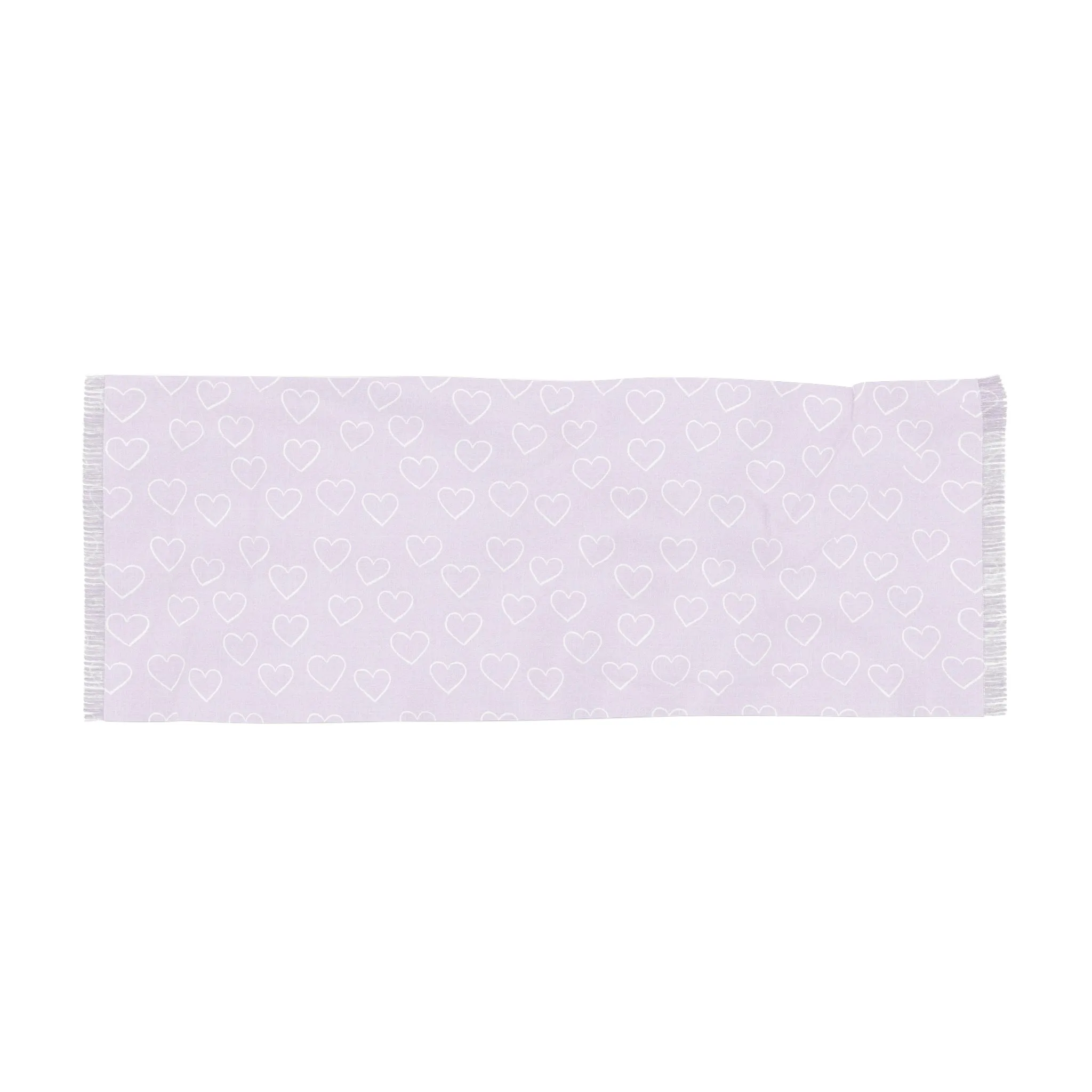 Light Purple Heart Print Scarf - Perfect for Spring and Casual Outings