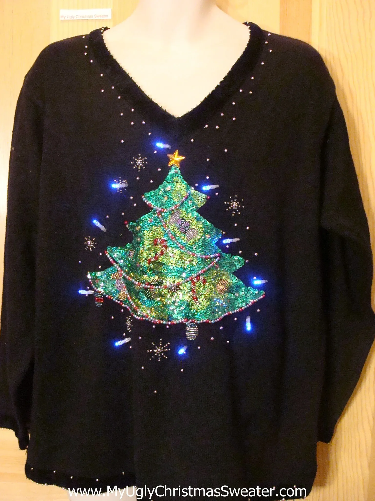 Light Up Ugly Xmas Sweater Festive Tree