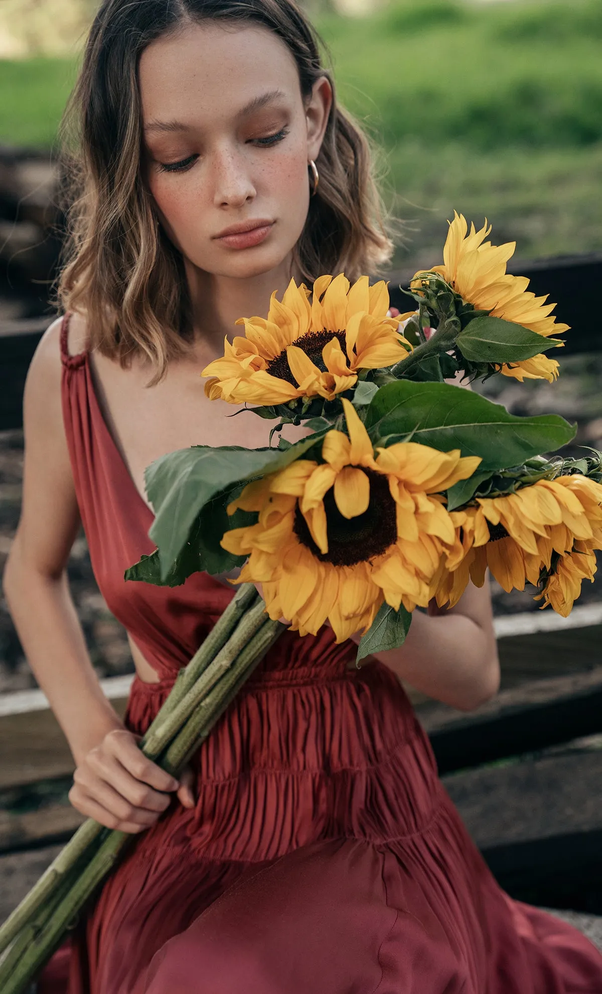 Lollo Long Dress in Red