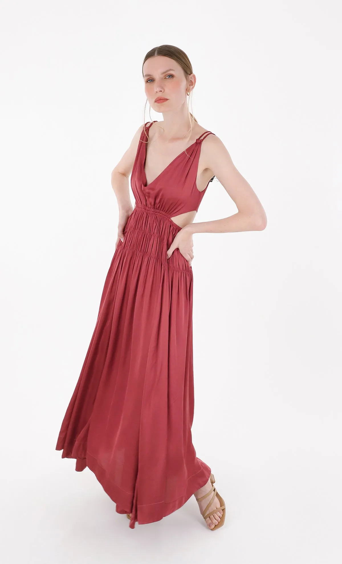 Lollo Long Dress in Red