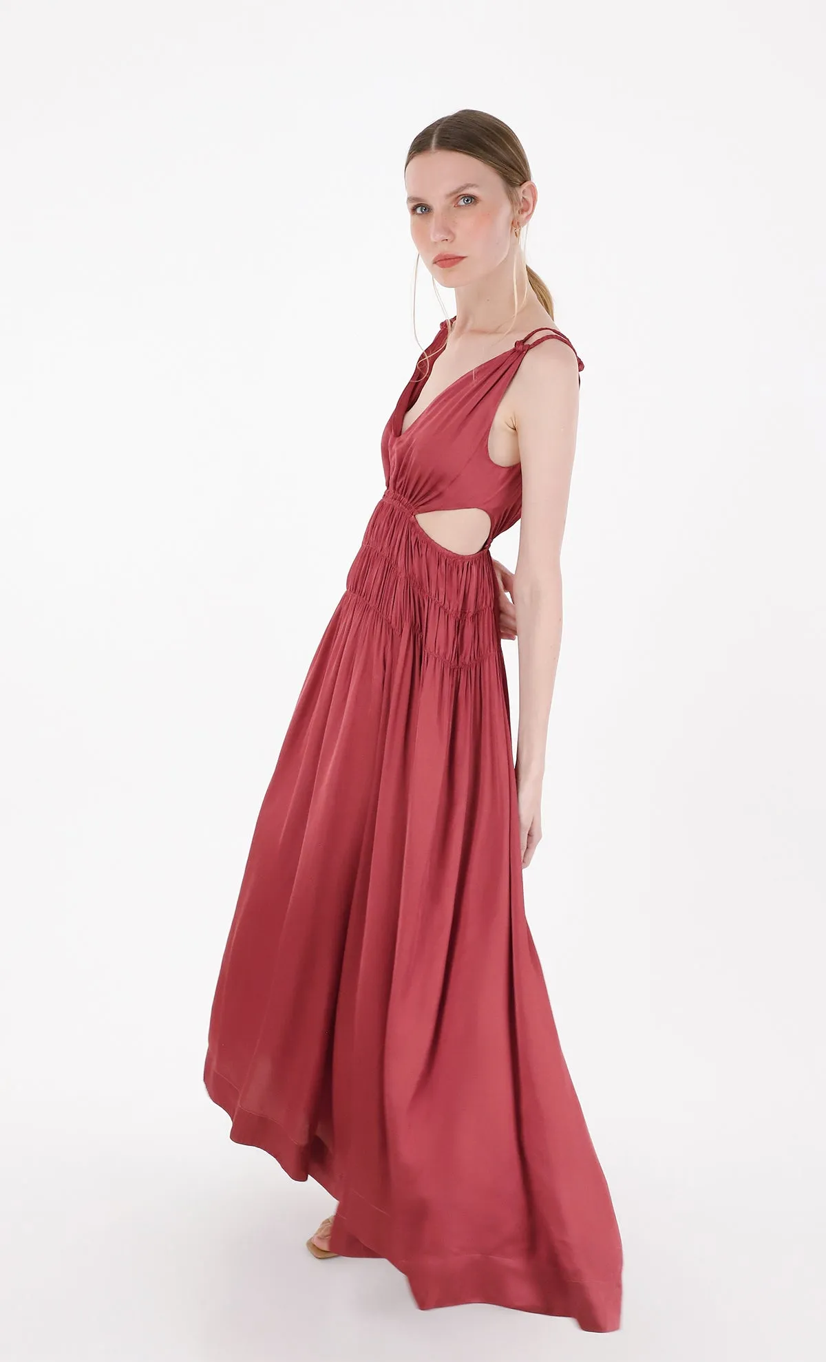 Lollo Long Dress in Red