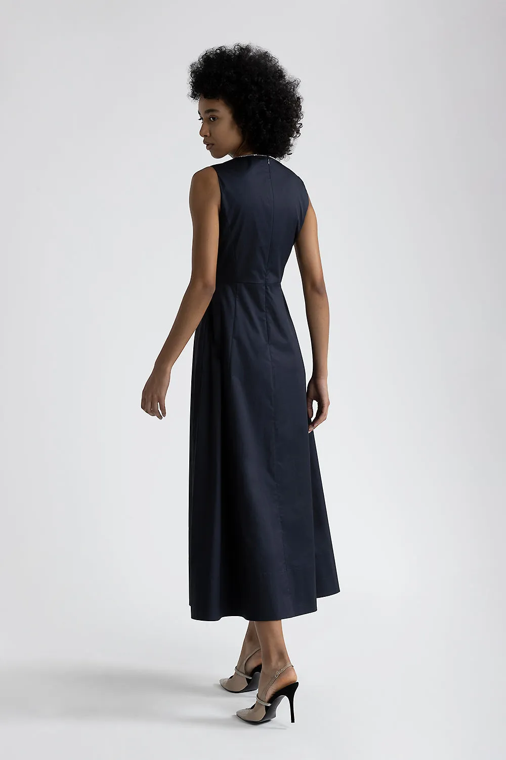 Long flared cotton dress