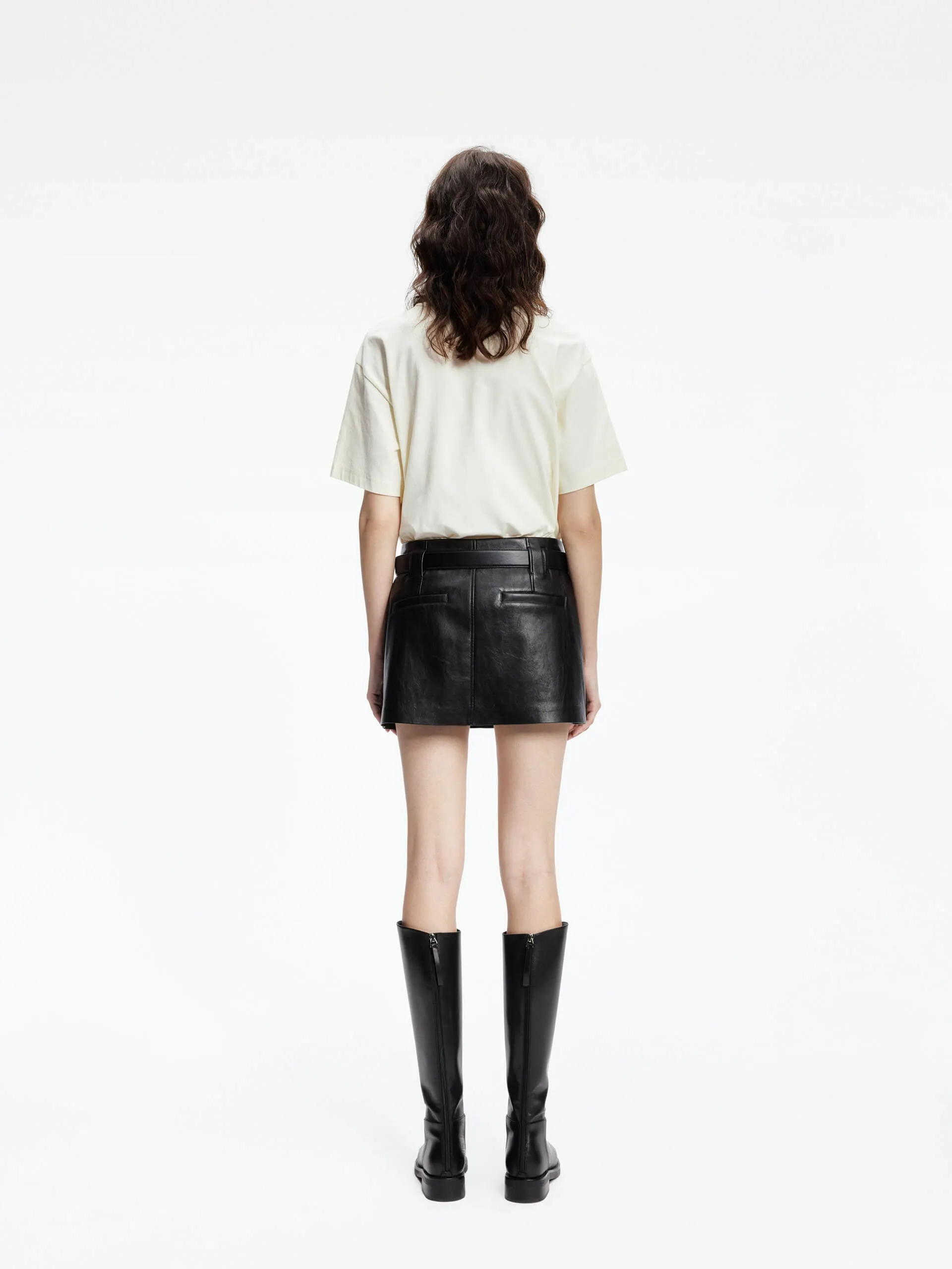 Low Rise Mini Skirt with Belt