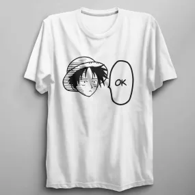 Luffy OK T Shirt Funny Anime Shirt