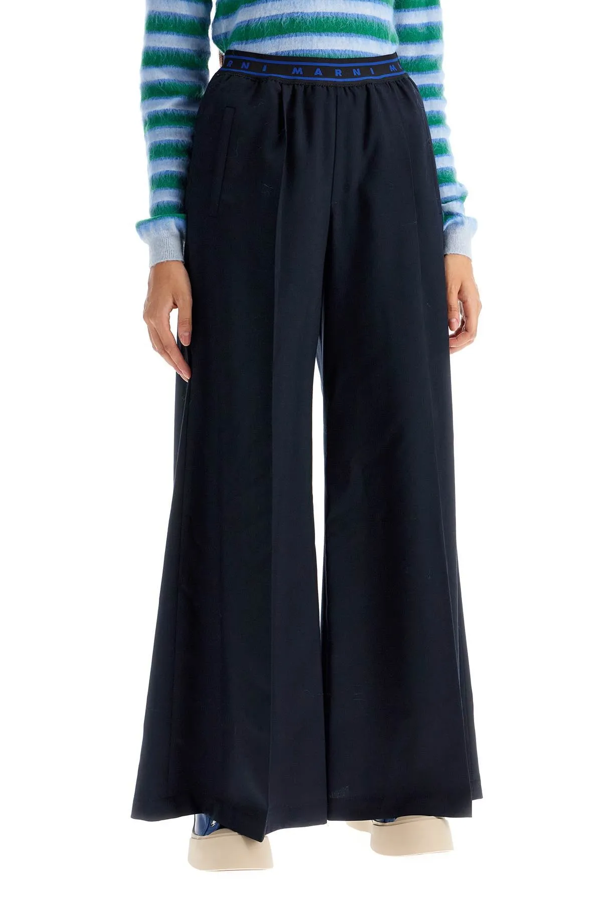 MARNI tropical wool palazzo pants for