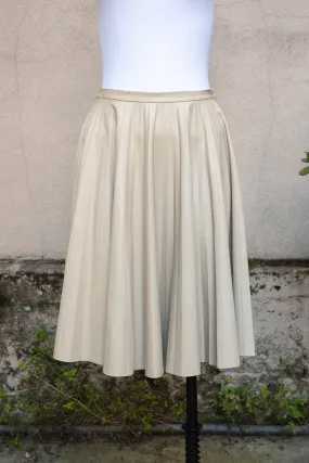 Max Mara Faux Leather Pleated Midi Skirt