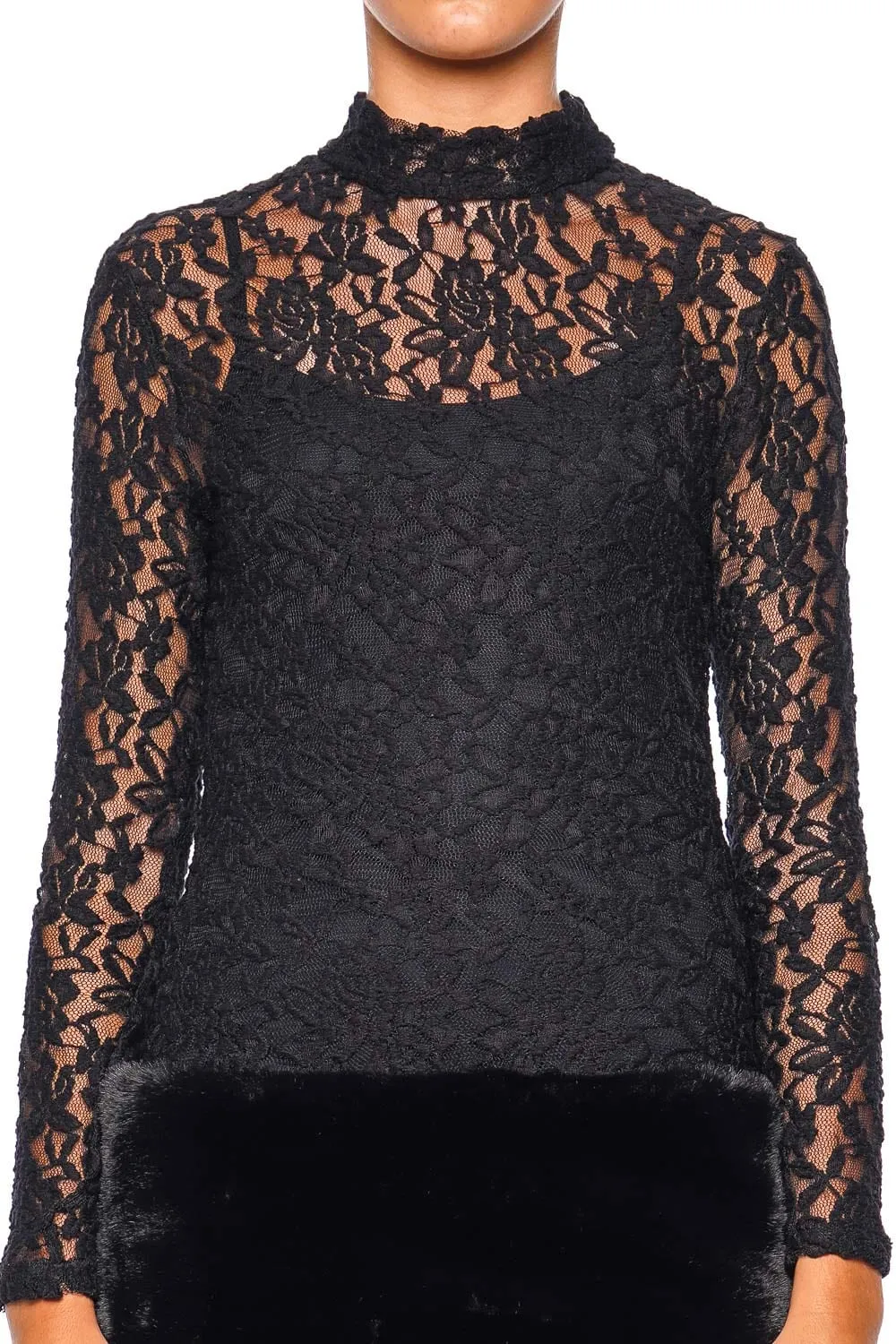 Maya Black Lace Combo Mini Dress