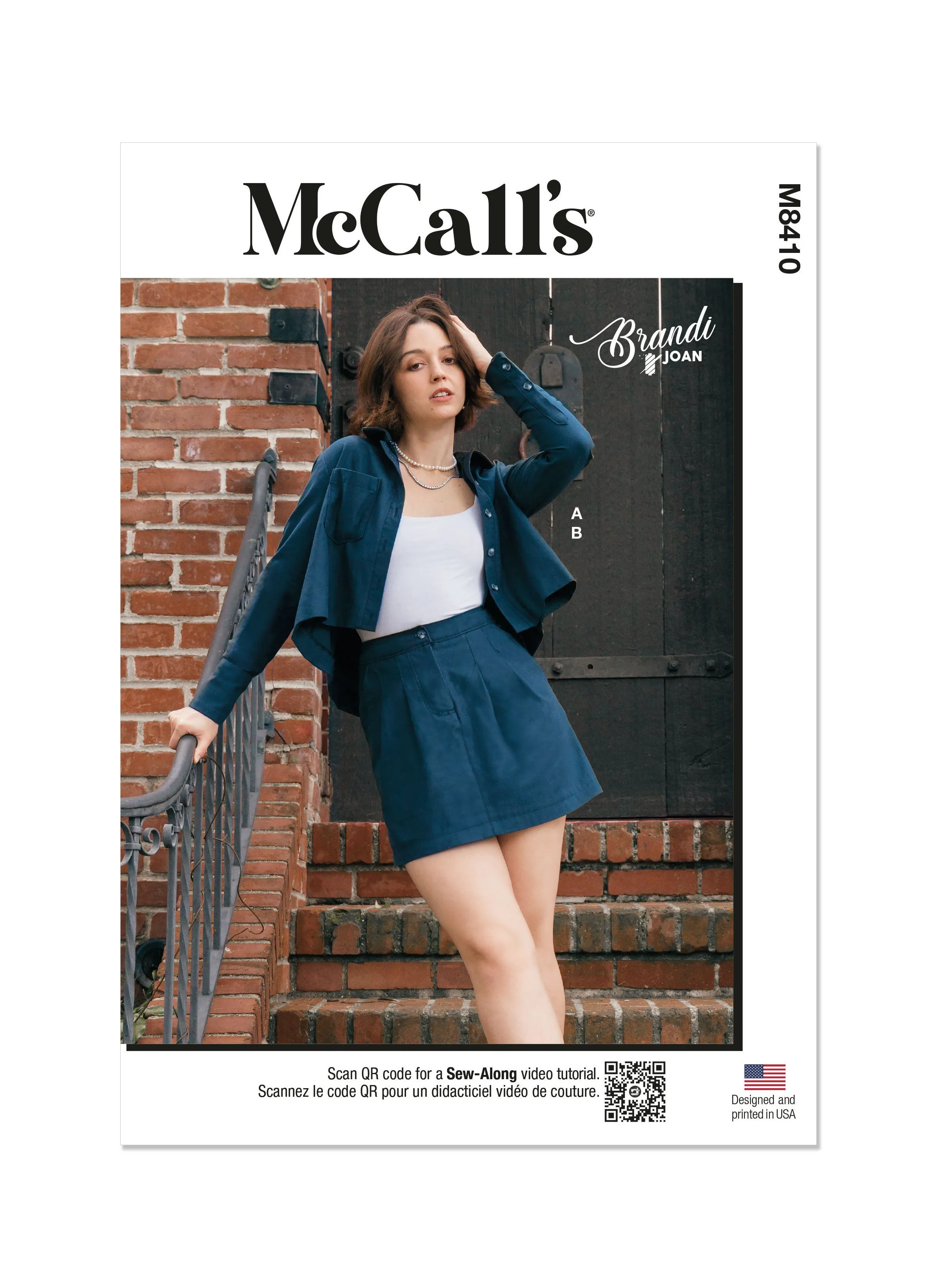 McCall's sewing pattern 8410 Shirt and Mini Skirt by Brandi Joan