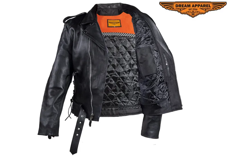 Mens Motorcycle Jacket With 1 Piece Panel For Patches