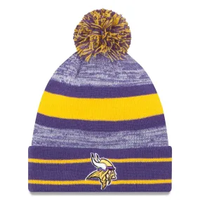 Minnesota Vikings - Purple Team Logo Cuffed Knit Hat with Pom, New Era