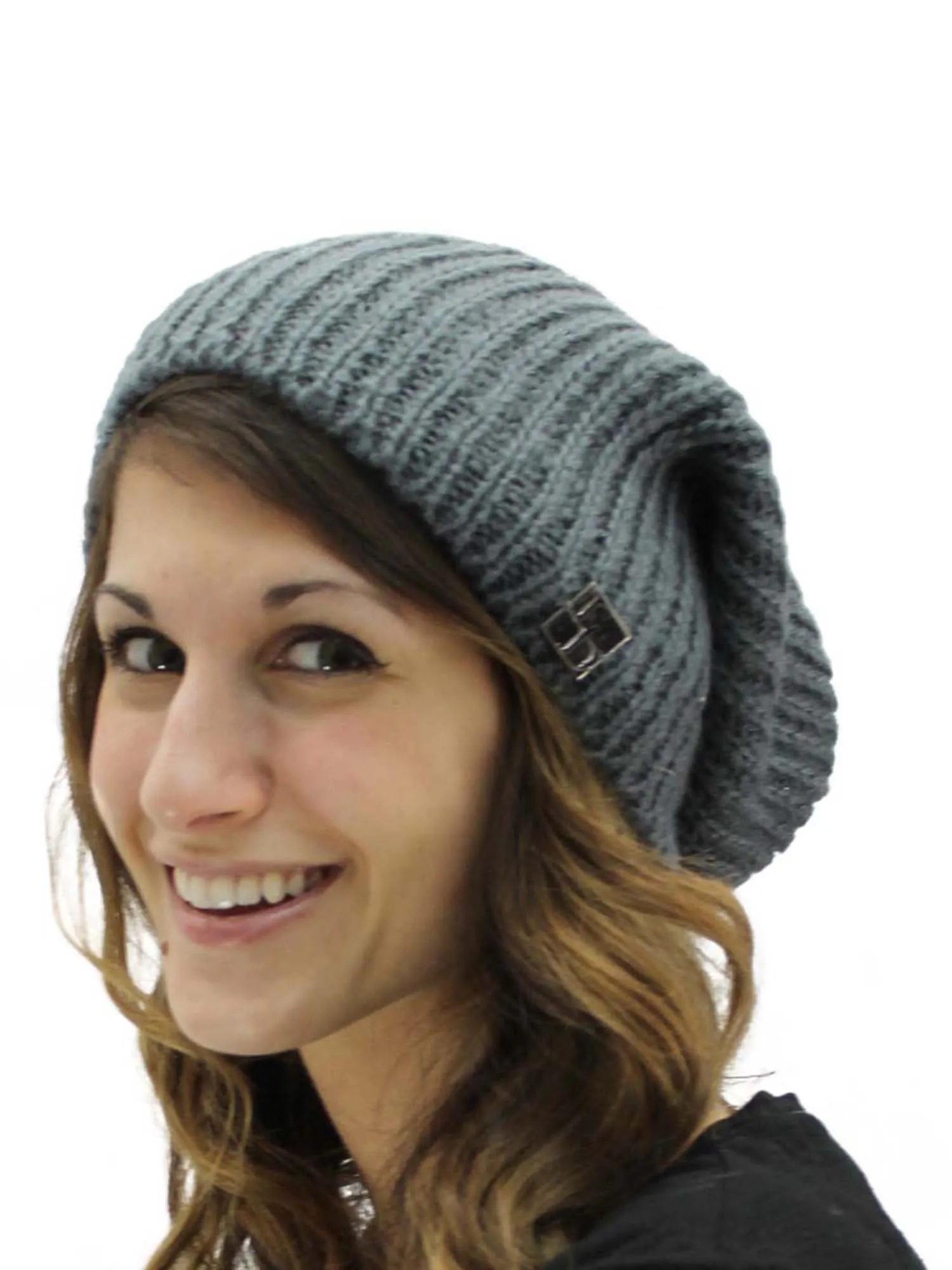 Mohair Style Knit Slouchy Beanie Cap Hat