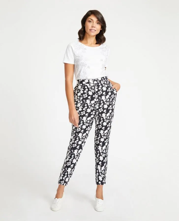 Mono Border Print Soft Trousers