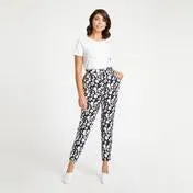 Mono Border Print Soft Trousers