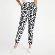 Mono Border Print Soft Trousers