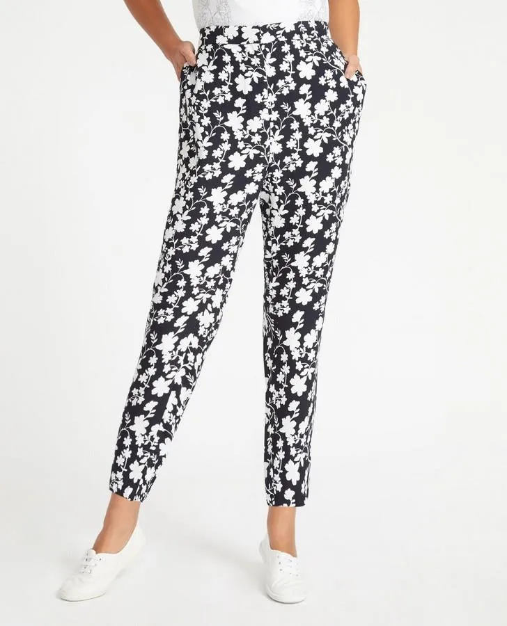 Mono Border Print Soft Trousers