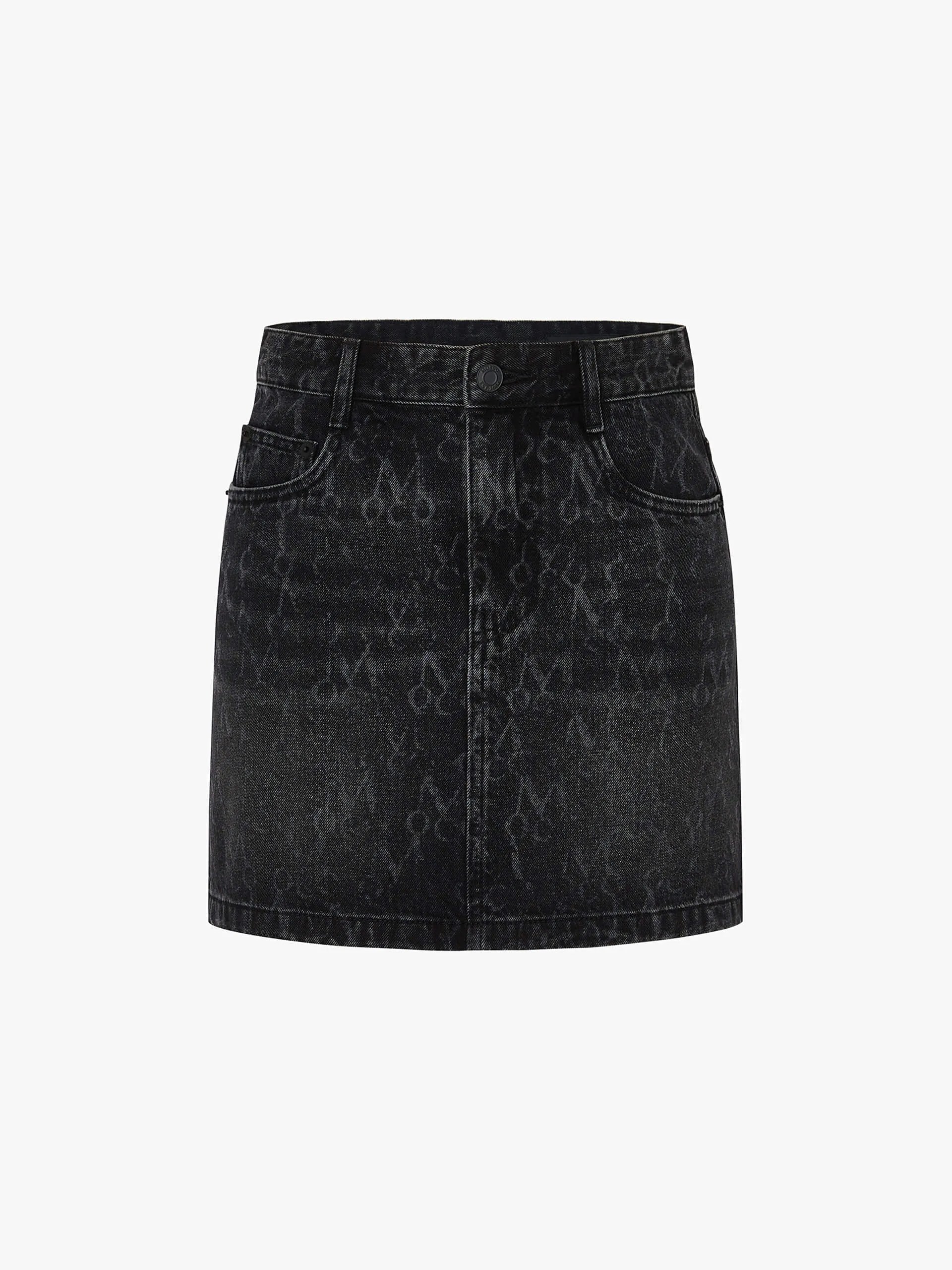 Monogram Denim Skirt