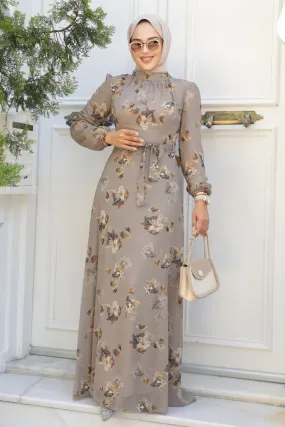 Moza Long Maxi Dress with Long Sleeve