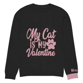 My Cat Is My Valentine Personalized Knit Sweater