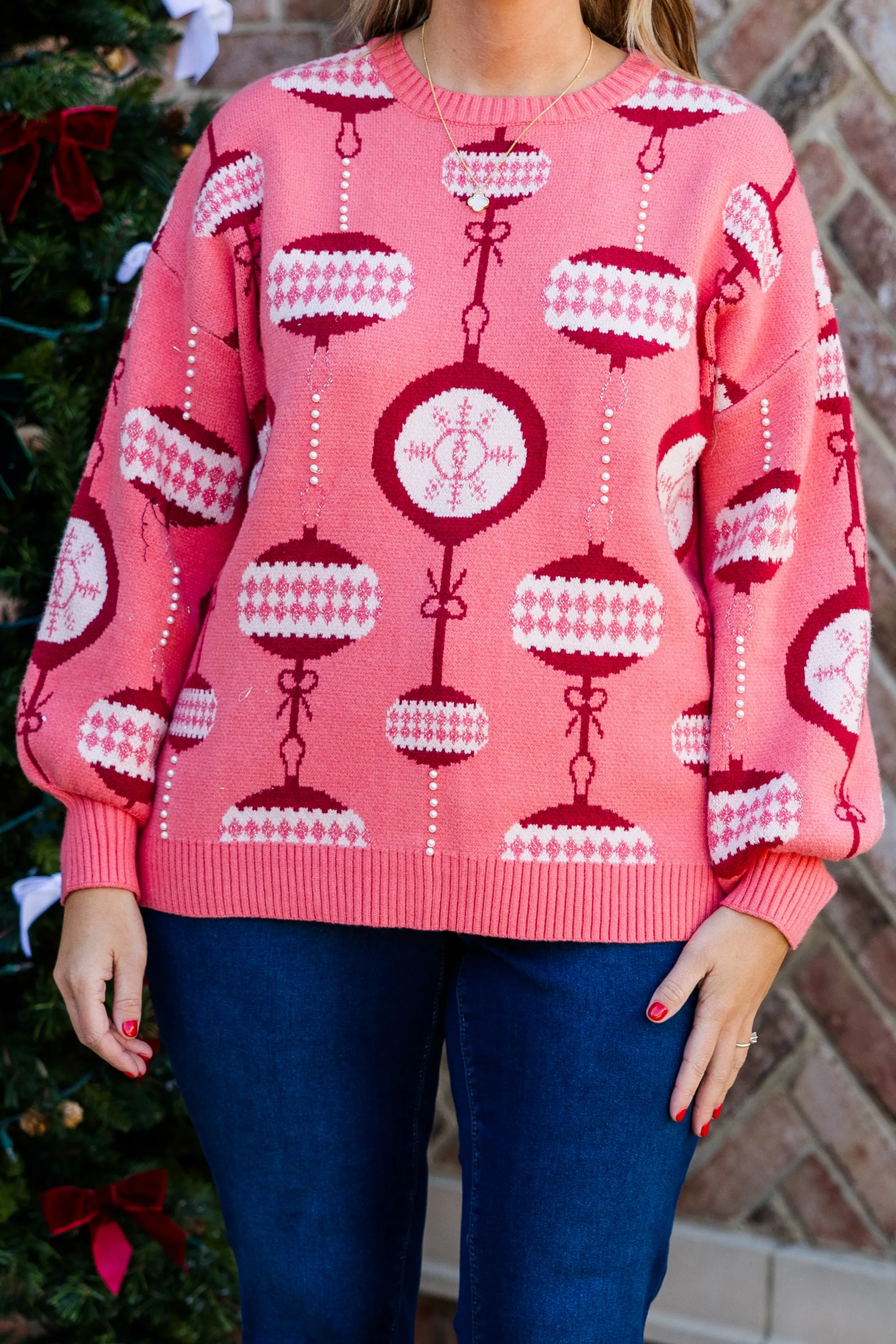 My Christmas Ornament Sweater, Pink