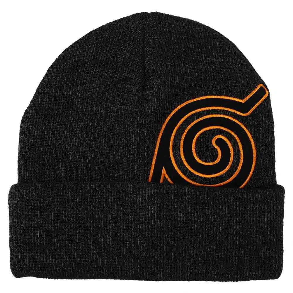 Naruto - Hidden Leaf Village Beanie Hat & Scarf Winter Set (Black & Orange) - Bioworld