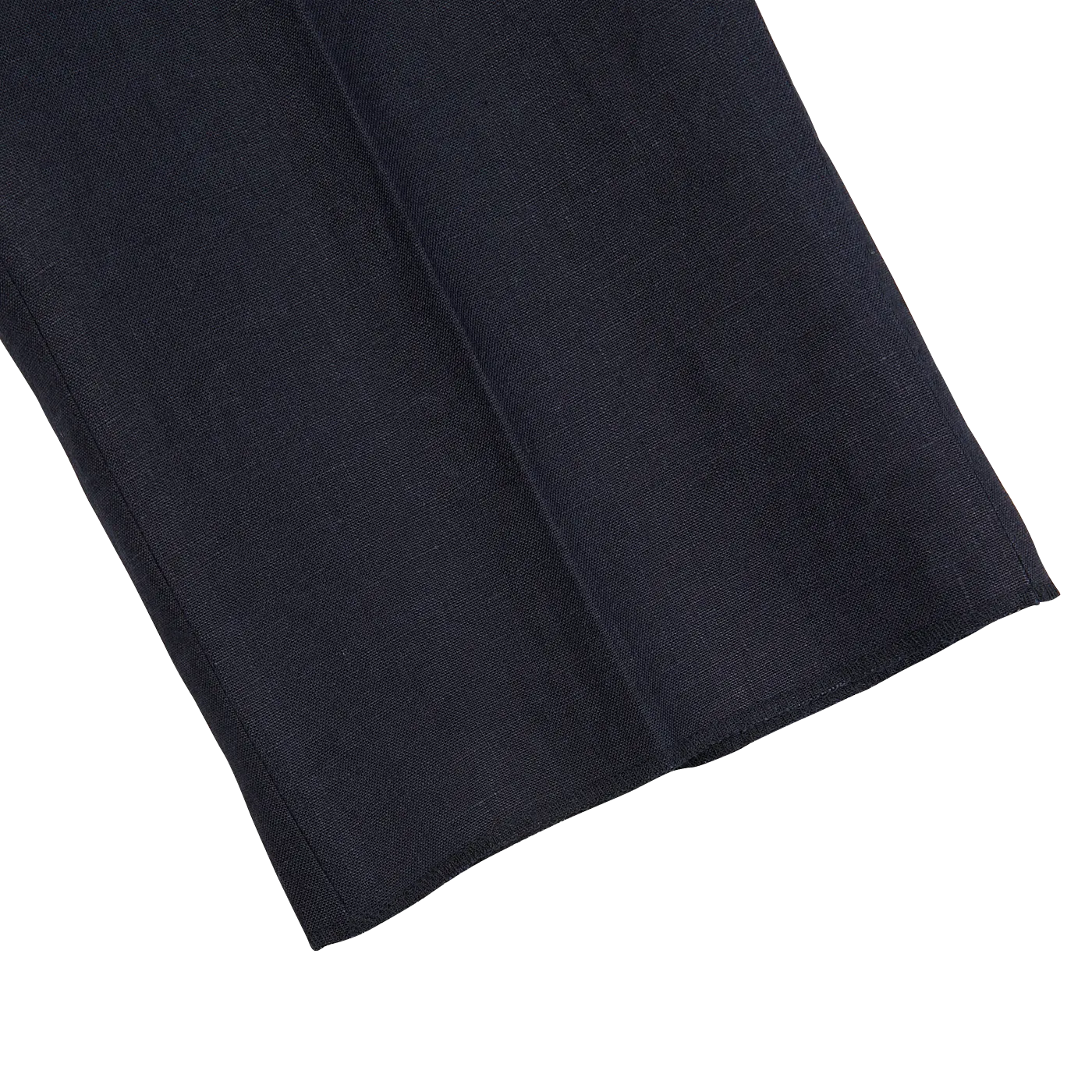 Navy Blue Pure Linen Pleated Trousers