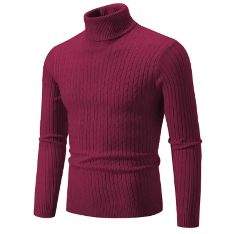 Neue Männer High Neck Pullover Casual Turtleneck Sweatwear Wolle Herren Winter Outdoor Tops