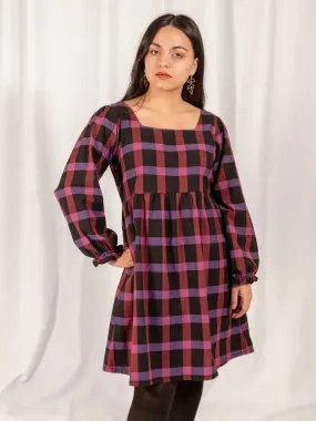 Nico Mini Dress in Ultra Violet Plaid