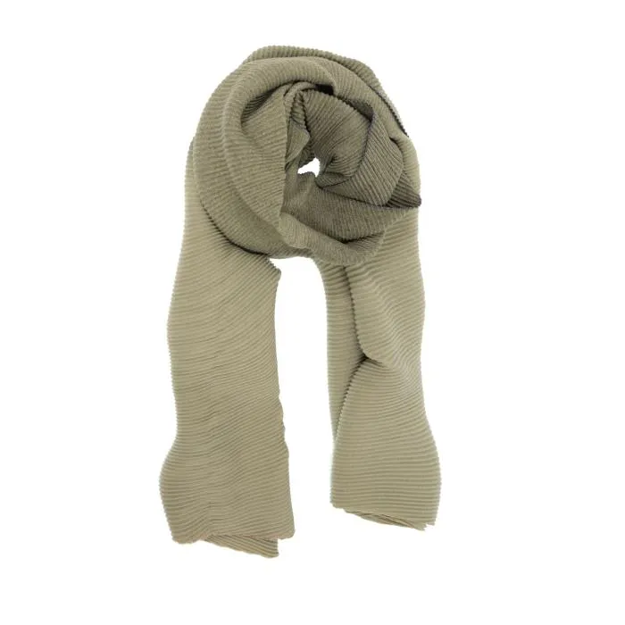 Ombre Pleated Scarf - Olive