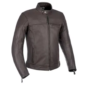 Oxford Walton Men's Motorcycle Cow Leather Jacket Brown