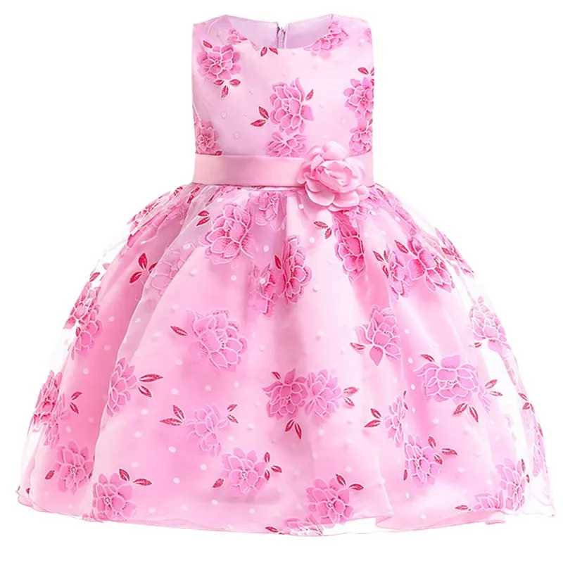 Pink Flower Dress,  Size 2-10 Yrs