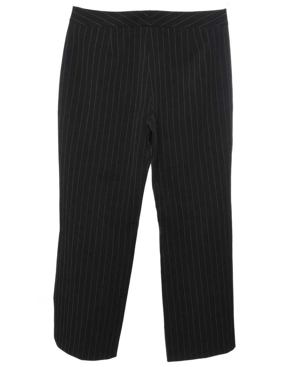 Pinstriped Black & White Trousers - W33 L28