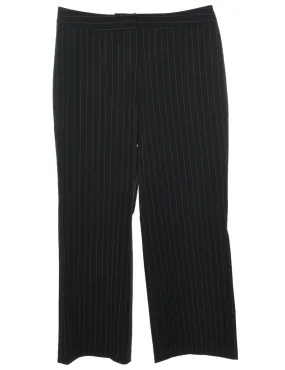 Pinstriped Black & White Trousers - W33 L28