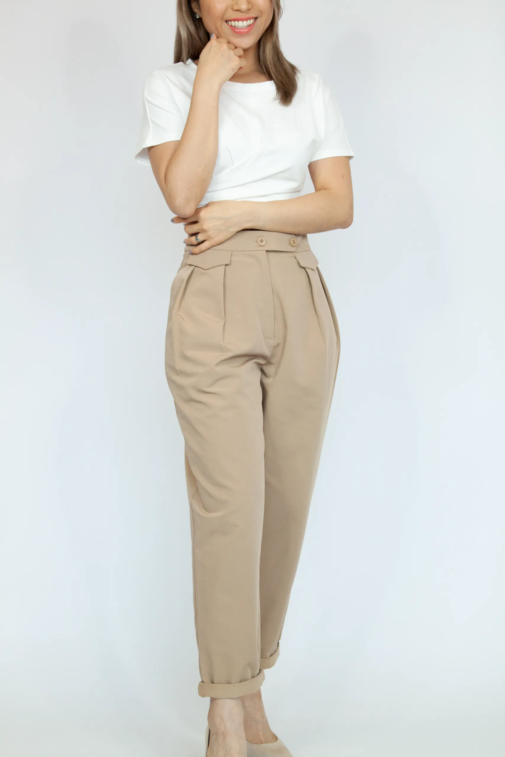 Pleated Crop Pants