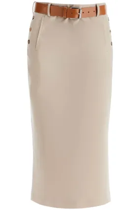 Pleated Midi Skirt with Belted Detail