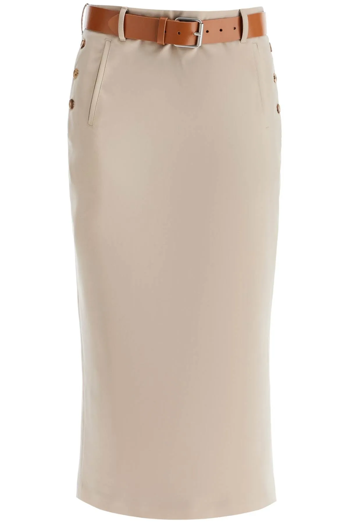 Pleated Midi Skirt with Belted Detail