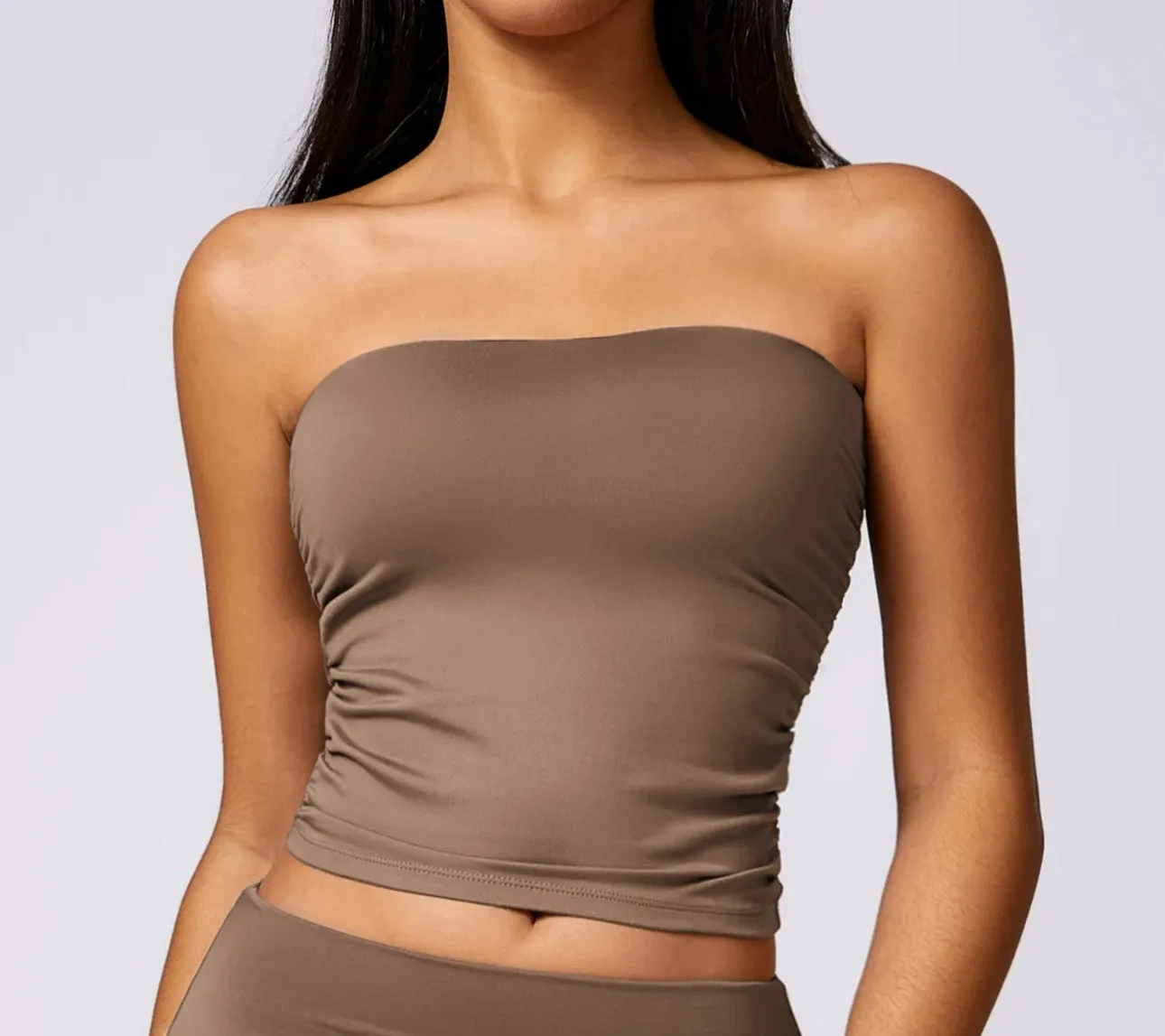 Pleated Side Bandeau Top - 4 Colour Ways