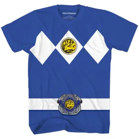 Power Rangers Blue Ranger Costume Adult T Shirt