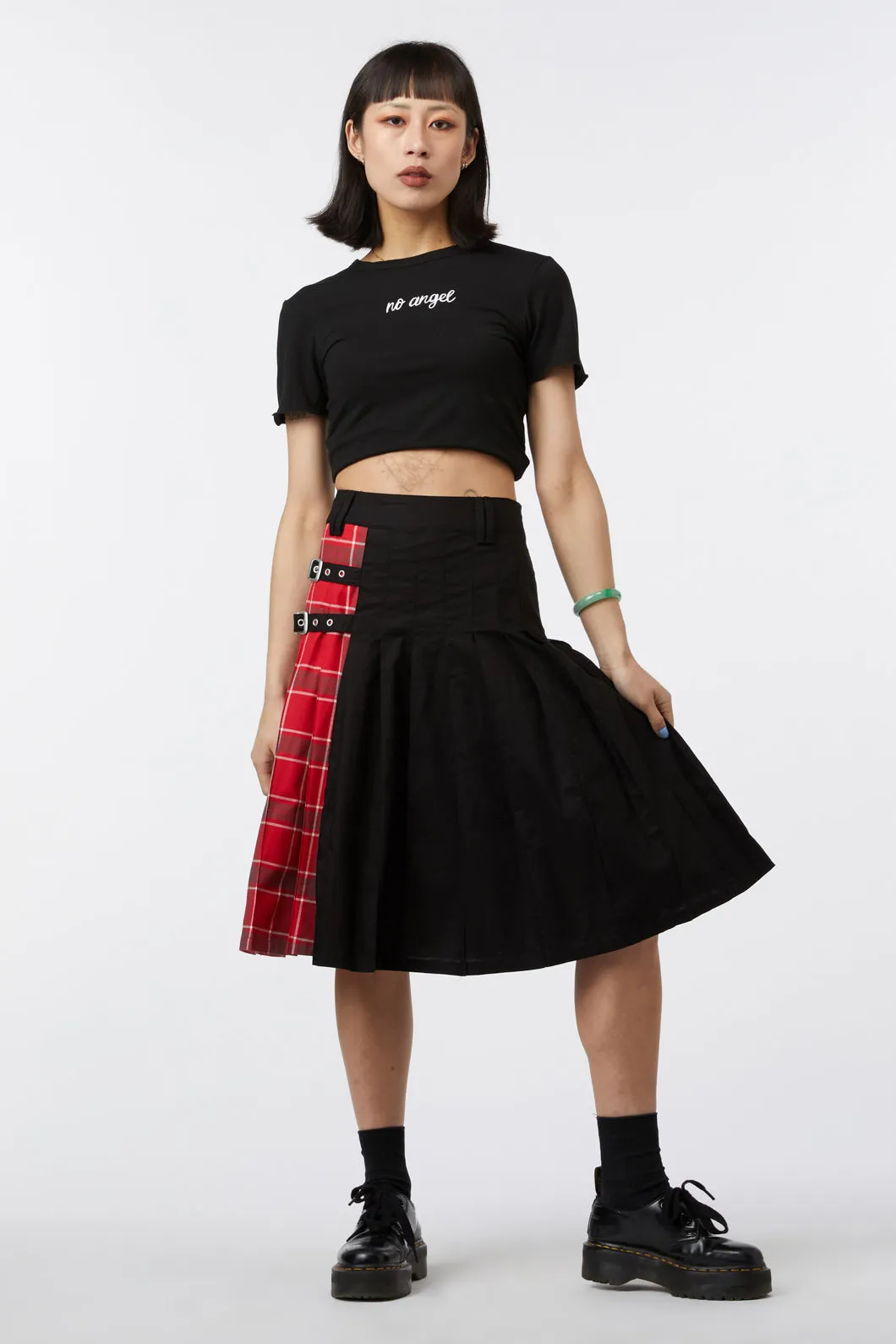 Punk Red Tartan Unisex Skirt