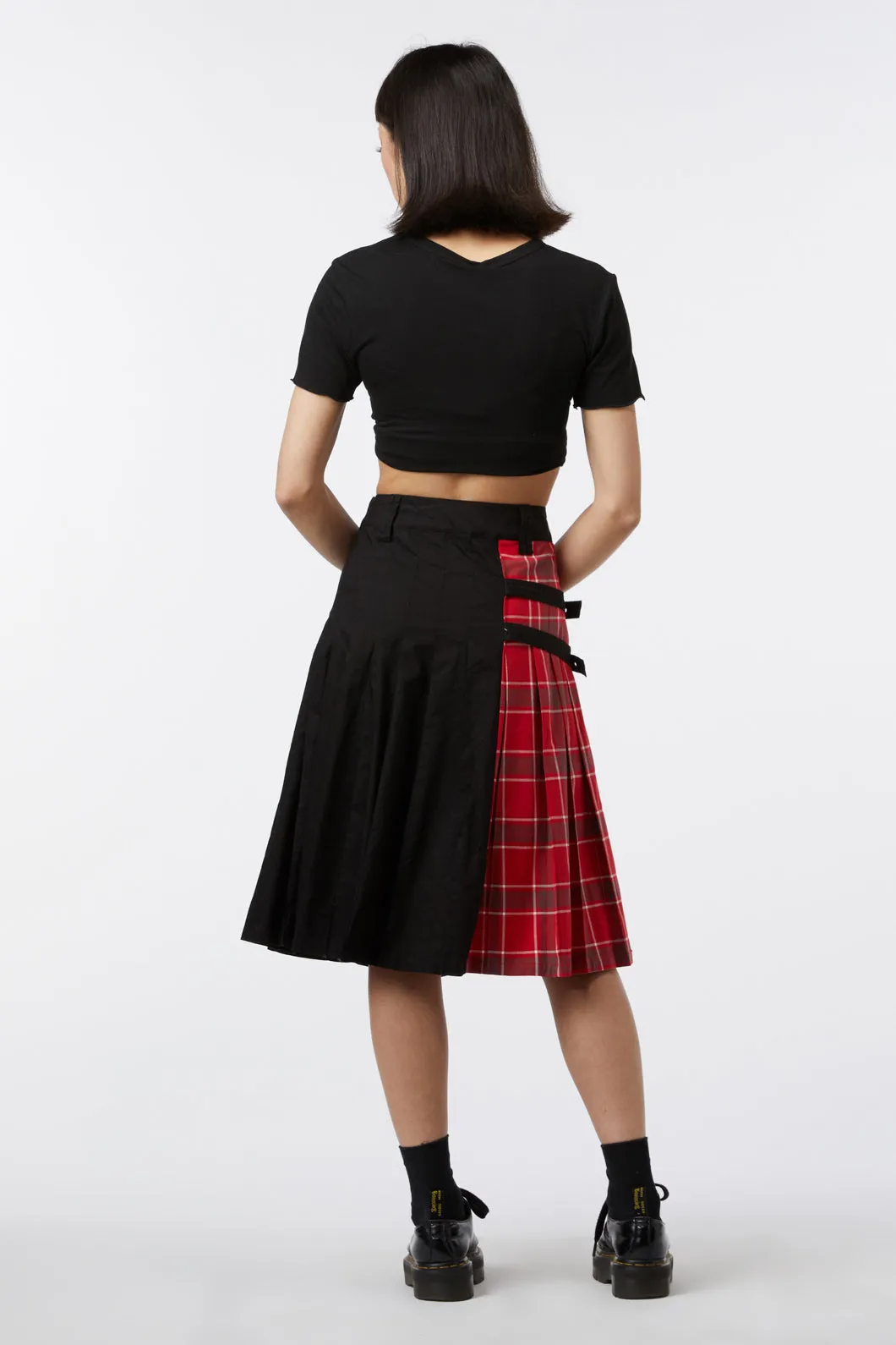 Punk Red Tartan Unisex Skirt