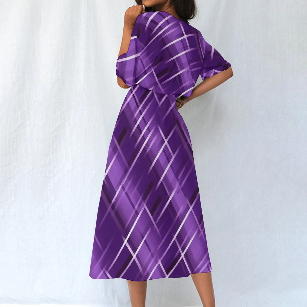 Purple Diamonds|  Elastic Waist Dress