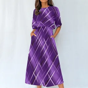 Purple Diamonds|  Elastic Waist Dress