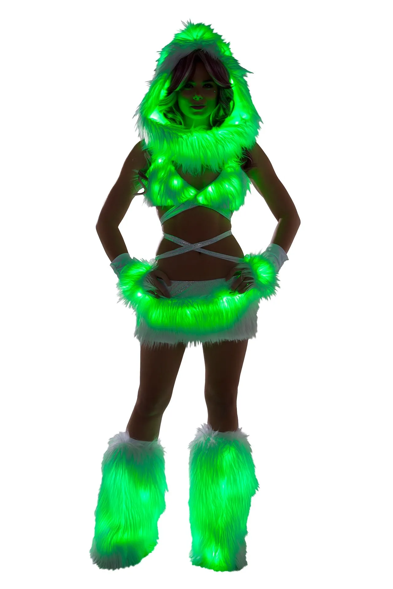 Rave FF427 - Faux Fur Light-Up Skirt - J. Valentine