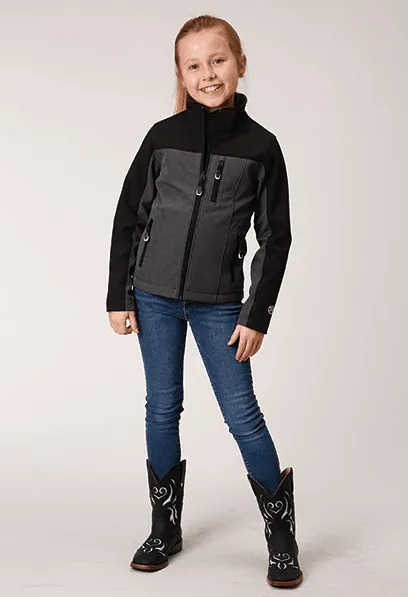 Roper Girl's Black & Grey Softshell Jacket 298-0780-6163