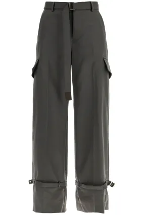 SACAI cargo wool blend trousers for men.